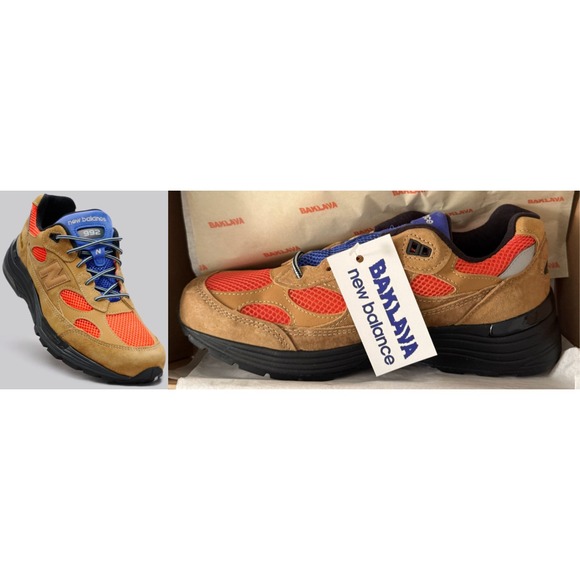 New Balance x Baklava Men's 7.5 W9 NEW 992 Tiger Eye Made in USA Collab Sneaker